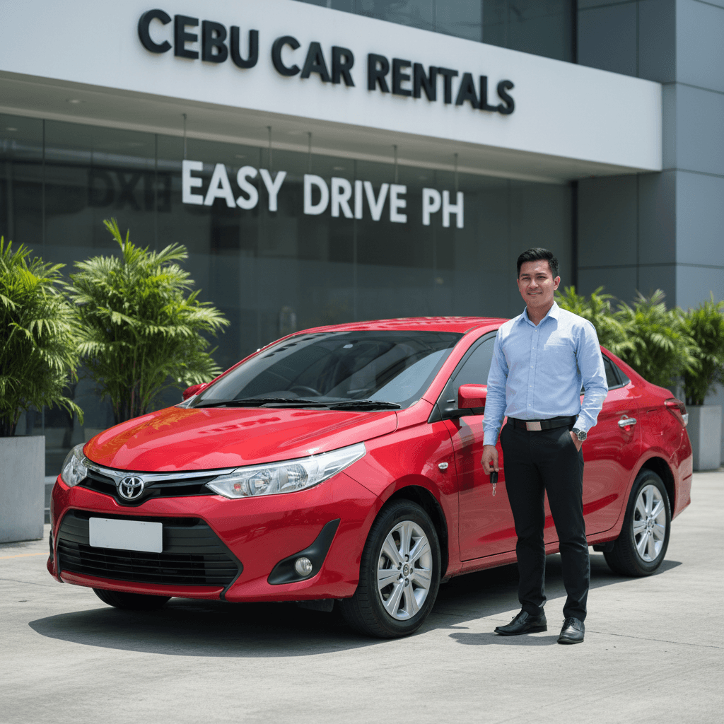 Vios XLE CVT red compact sedan ready for rental
