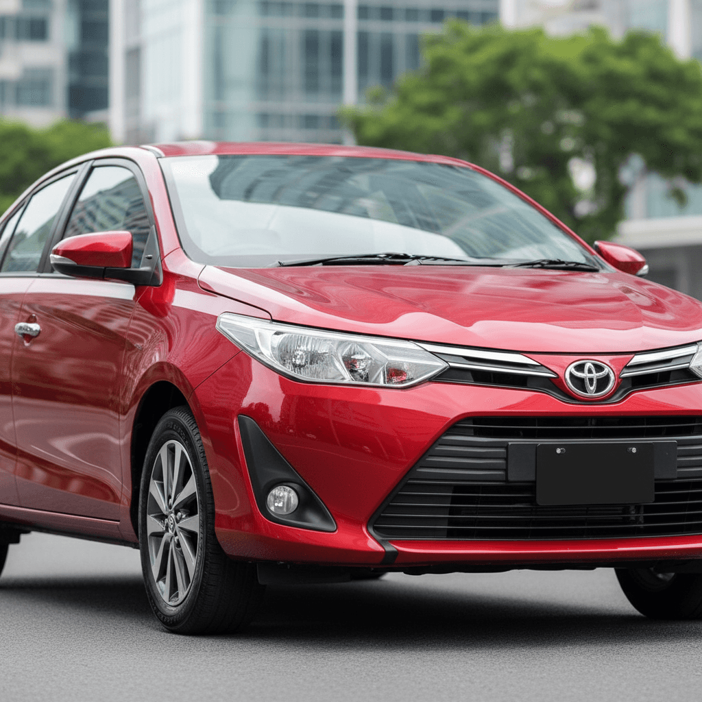 Vios sedan in red with multiple color options